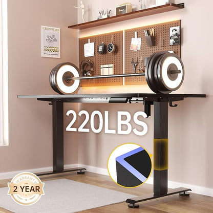 Veken 55 Inch Large Electric Standing Desk, Heights Adjustable, Sit to Stand Up - Image 4