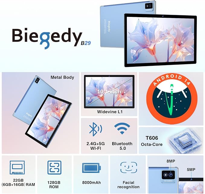 Android Tablet with Keyboard, 10 inch Android 14 Tablets 22GB+128GB, Octa-Core - Image 4