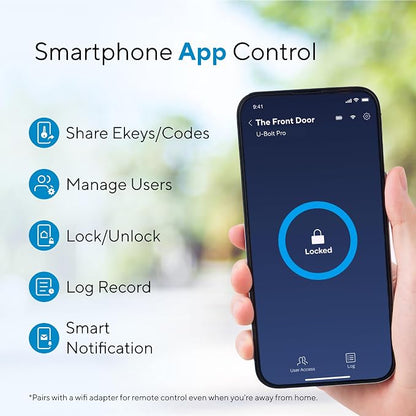 ULTRALOQ U-Bolt Pro Bluetooth Smart Lock, Smart Deadbolt Lock - Image 4