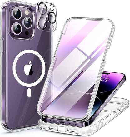 Miracase Magnetic for iPhone 14 Pro Case 6.1 inch, Upgrade Full-Body Clear by Miracase