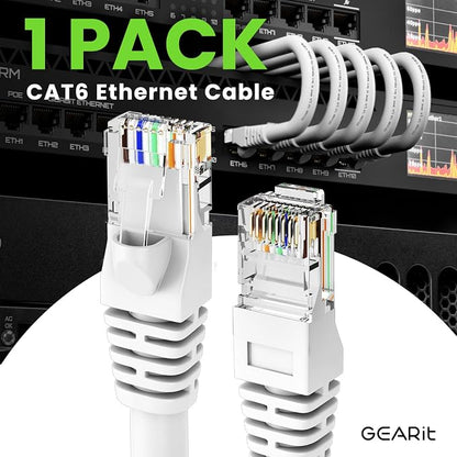 GEARit Cat 6 Ethernet Cable Cat6 Network Patch, Snagless Cord, Internet - Image 2