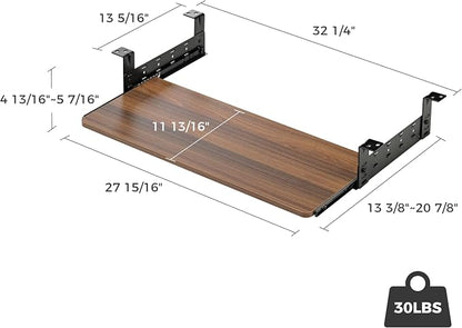 EUREKA ERGONOMIC Adjustable Keyboard Tray Under Desk, 28x11 Inch Large Slide - Image 3
