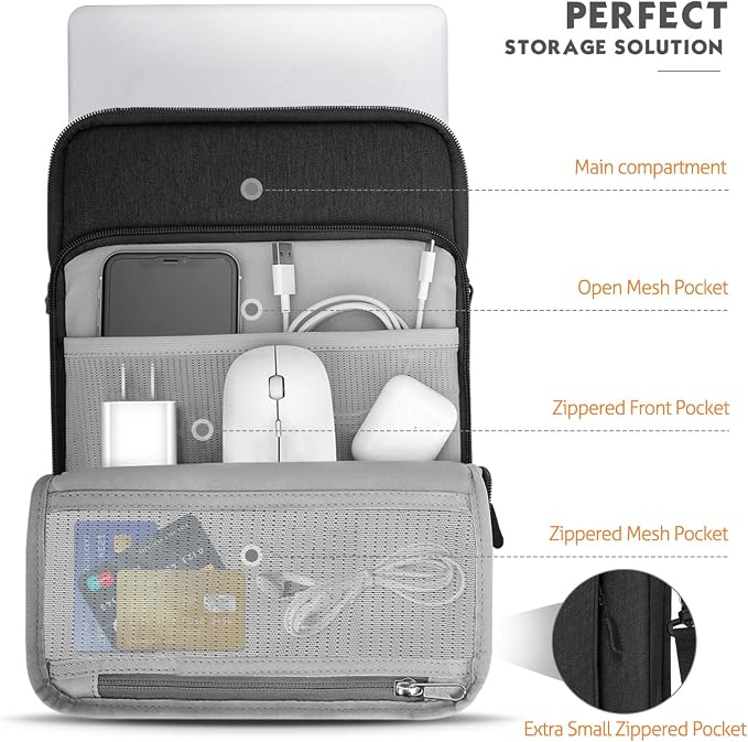 MoKo Laptop Sleeve Bag for 13.3-14 Inch, Notebook Carrying Case - Image 6