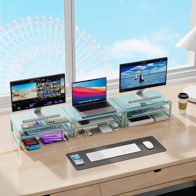 gianotter 2-Tier Metal Monitor Stand Riser, Desk Organizer - Image 6