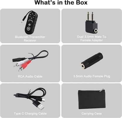 Bluetooth 5.4 Transmitter Receiver, 2 in One Airplane Audio Adapter - Image 7