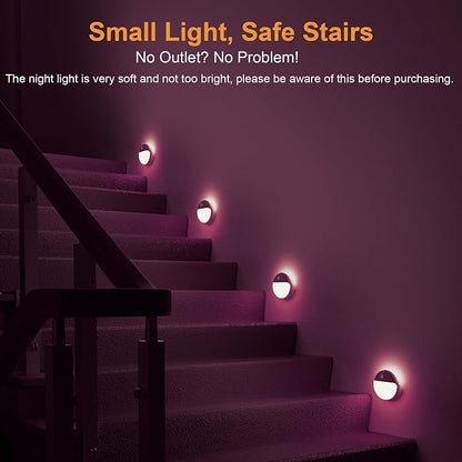 YUNLEX 2 Pack Pink Battery Night Light, Motion Activated Night Light, 2.6" - Image 2