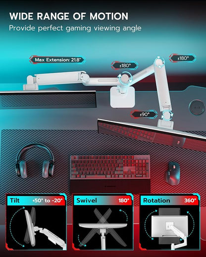 Vertical Dual Monitor Mount for 17-49 Inch Ultrawide Heavy Duty Curved Screen - Image 2