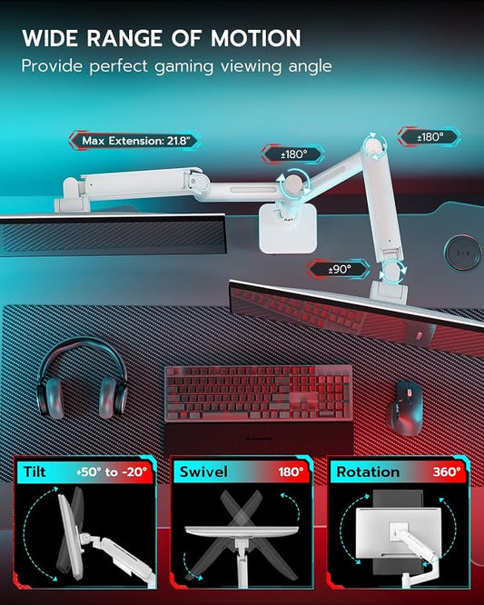 Vertical Dual Monitor Mount for 17-49 Inch Ultrawide Heavy Duty Curved Screen - Image 2