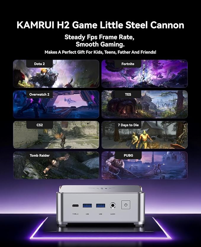KAMRUI Hyper H2 Mini Gaming PC, in-tel Core i9-11900H 32GB RAM 1TB SSD Mini - Image 2