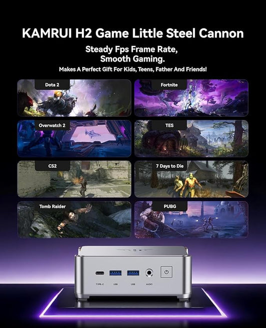 KAMRUI Hyper H2 Mini Gaming PC, in-tel Core i9-11900H 32GB RAM 1TB SSD Mini - Image 2