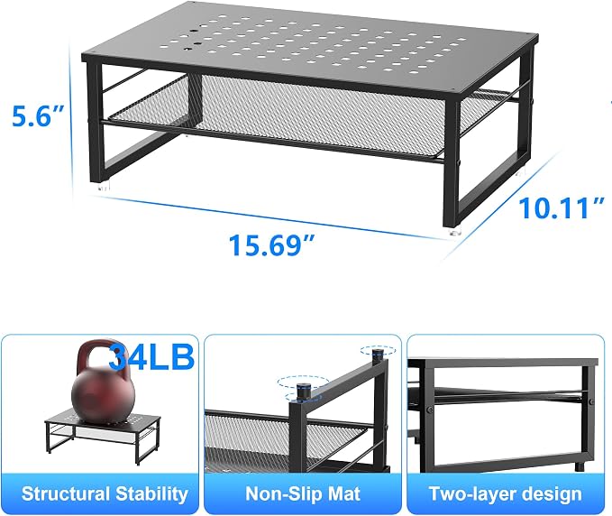 gianotter Desk Organizers and Accessories, 2-Tier Metal Monitor Stand Riser - Image 5