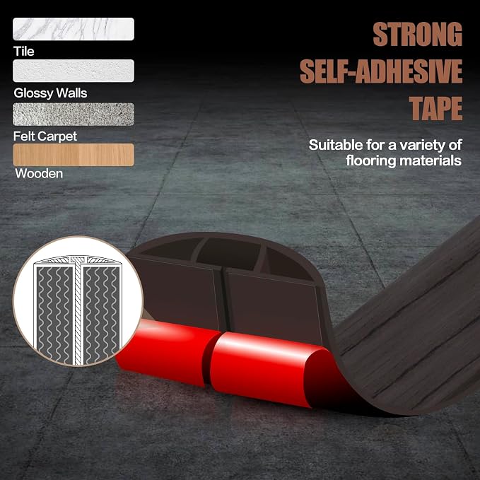Floor Cord Cover Self Adhesive Cord Hider, 20FT Cable Management, Extension - Image 4