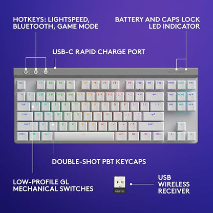 Logitech G515 Lightspeed TKL Low Profile Wireless Gaming Keyboard, LIGHTSYNC RGB - Image 6