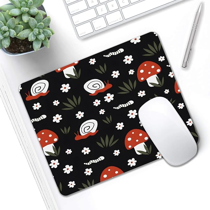 Mouse Pad, Cute Abstract Art Red Mushroom Mouse Pads - Image 5