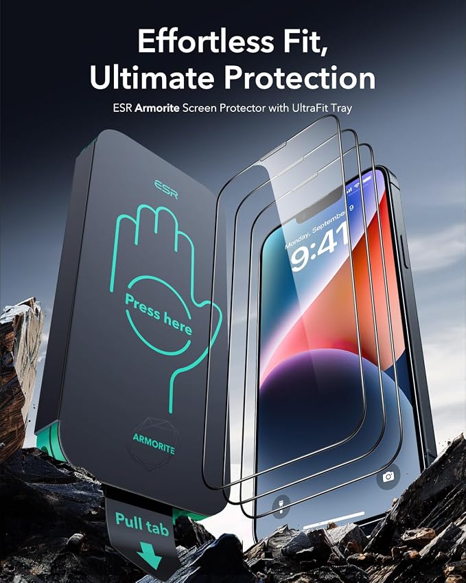 ESR 3 Pack 9H+ Glass for iPhone 13 Pro Max/iPhone 14 Plus Screen Protector - Image 2