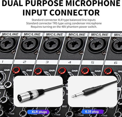 Depusheng MX8 8 Channel Sound Mixer Audio Mixing Console 48V 256DSP - Image 5