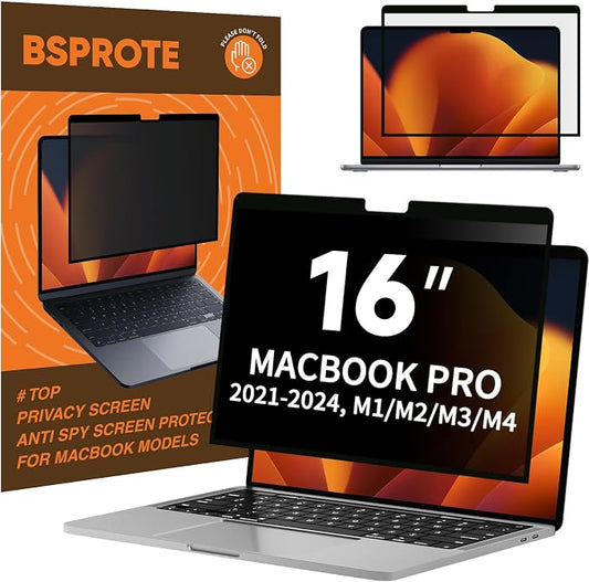 Privacy Screen for MacBook Pro 16 Inch, Removable Anti-Spy Filter for Mac Pro by BSPROTE