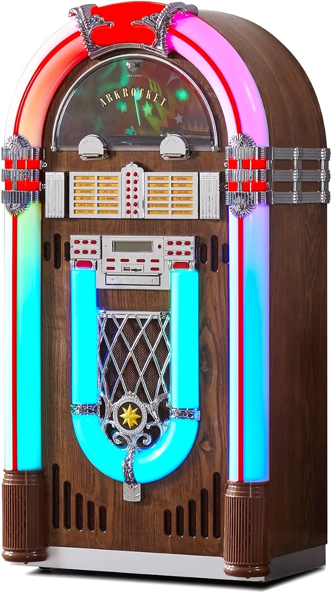 Arkrocket Saturn V Full Size Jukebox Vinyl Record Player Bluetooth USB SD CD by ARKROCKETAUDIO