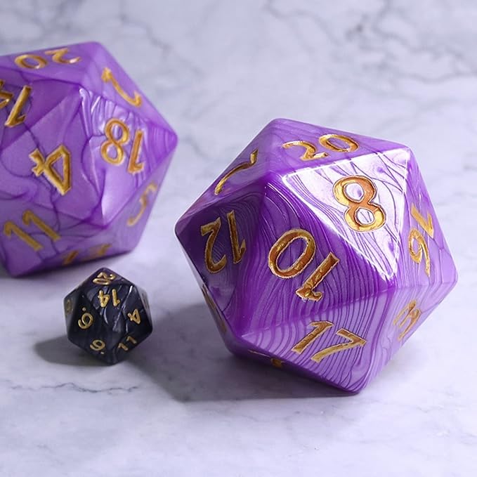 20 Sided DND Dice, D20 Giant Polyhedral Dice, 55mm Titan Large Pearl Color D20 - Image 4