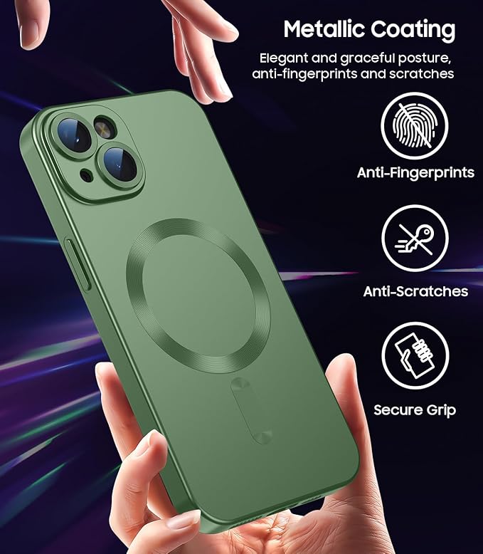 Magnetic for iPhone 13 Case Slim Soft Silicone Bumper Shockproof Metallic - Image 6