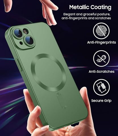 Magnetic for iPhone 14 Plus Case Slim Soft Silicone Bumper Shockproof Metallic - Image 5