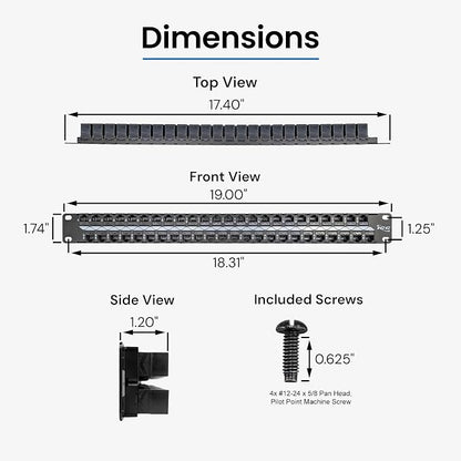 ICC CAT6 Feed-Through Patch Panel, 48 Port, 1U Rackmount, RJ45 Ethernet Patch - Image 8