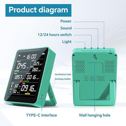 Air Quality Monitor Indoor, 13-in-1 Smart Air Quality Tester - Image 7