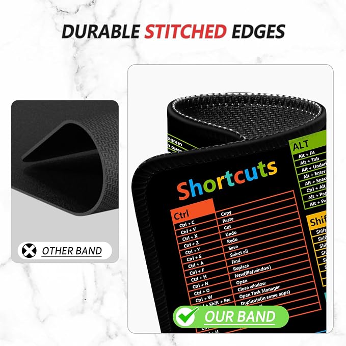 ITNRSIIET Mouse Pad Non-Slip Rubber Base Smooth Surface Stitched Edges - Image 5