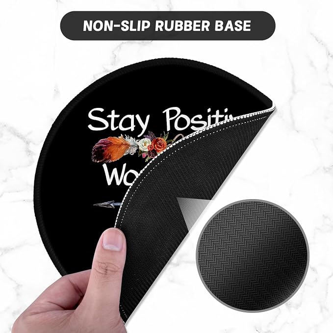 ITNRSIIET Round Mouse Pad with Stitched Edge Premium-Textured Waterproof - Image 3