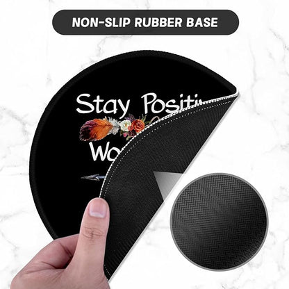 ITNRSIIET Round Mouse Pad with Stitched Edge Premium-Textured Waterproof - Image 3