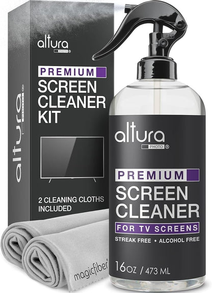 Screen Cleaner Spray & Wipe Kit Computer Screen Cleaner + 2 Microfiber Cleaning by AlturaPhoto