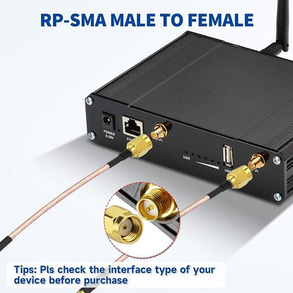 Bingfu WiFi Antenna Extension Cable RP-SMA Male to RP-SMA Female Bulkhead Mount - Image 6