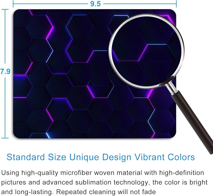 Purple Abstract Art Mouse Pad Personalized Design Computer Laptop Non-Slip - Image 2