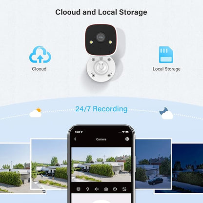 Jennov 2K WiFi Security Camera Indoor/Outdoor, Plug-in Home Surveillance Cam - Image 8