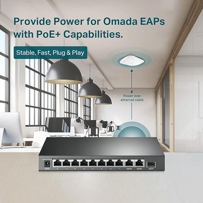 TP-Link TL-SL1311MP 8 Port 10/100Mbps Fast Ethernet PoE Switch 8 PoE+ Ports 124W - Image 4