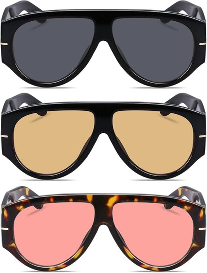 Oversized Retro Aviator Sunglasses - Image 2