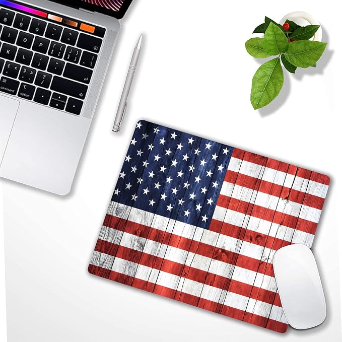 American Flag Wood Custom Mouse Pad - Image 6