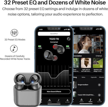 TOZO T6 Wireless Earbuds, Stereo Sound in Ear Headphones, 50 Hours Playtime - Image 3