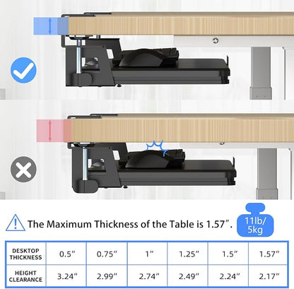 suptek Large Keyboard Tray Under Desk Pull Out - Image 7