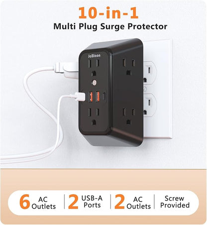 Surge Protector Outlet Extender, 6 Outlet Extender - Image 2