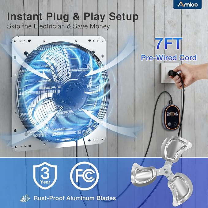Amico 16" Smart Shutter Exhaust Fan - Image 7