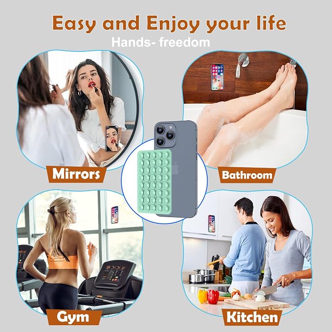 2PACK Silicone Double Sided Suction Phone Case Mount, Detachable Hands Free & - Image 8