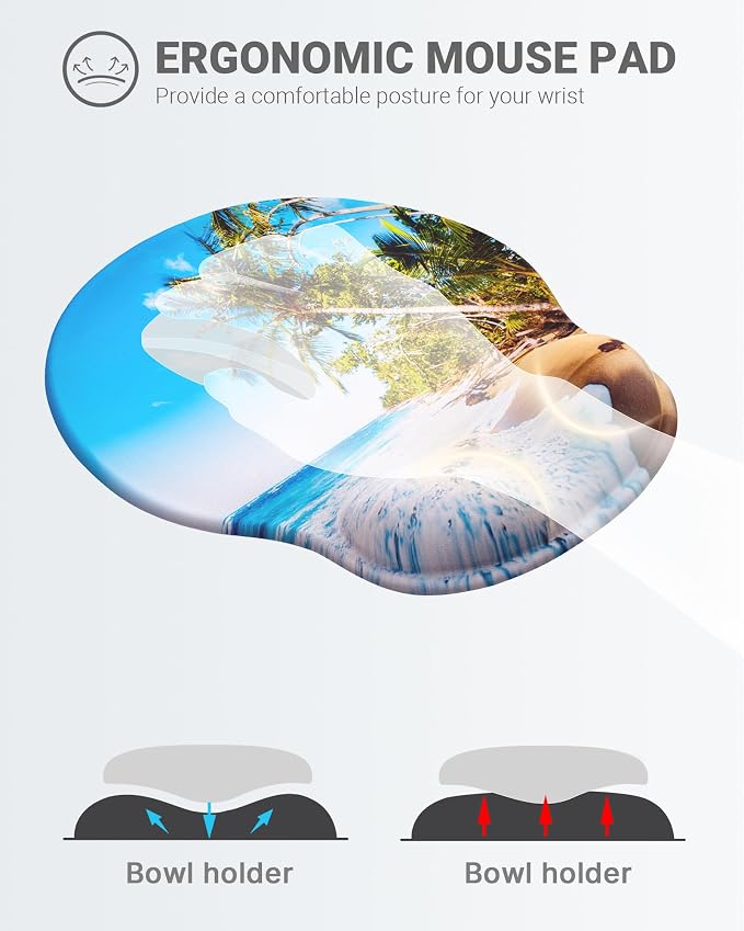 Ergonomic Mouse Pad Wrist Support, Comfortable Mouse Pad Wrist Rest, Relieve - Image 2