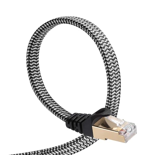 DanYee Cat 8 Ethernet Cable, 15FT Nylon Braided Flat Network Cable High Speed by DanYee