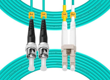 Fibergaga-OM3 LC to ST Multi-Mode Fiber Patch Cable, Duplex 50/125µm 10G/40G by Fibergaga