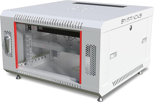 6U Wall Mount Server Rack Cabinet 24” Deep, 19” Network & AV Enclosure by SYSRACKS