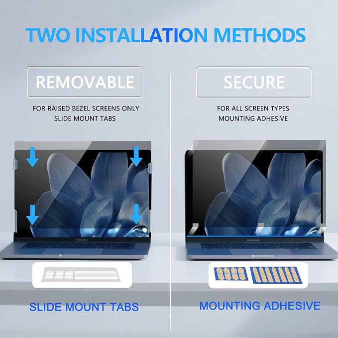4-Way Laptop Privacy Screen Shield 15.6 Inch, Removable 16:9 Aspect 360° - Image 7