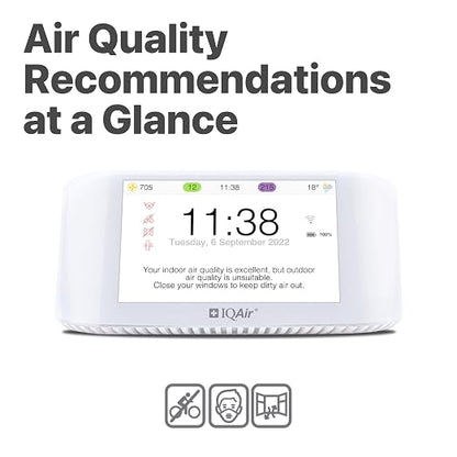 IQAir Air Quality Monitor Indoor, Swiss Design, Detects PM2.5, Temperature - Image 5