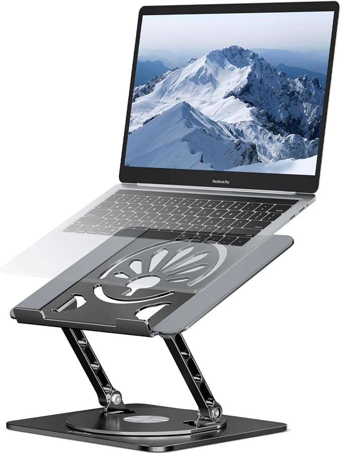 Adjustable Laptop Stand for Desk-360° Rotating Foldable Laptop Holder Ergonomic by Axbima