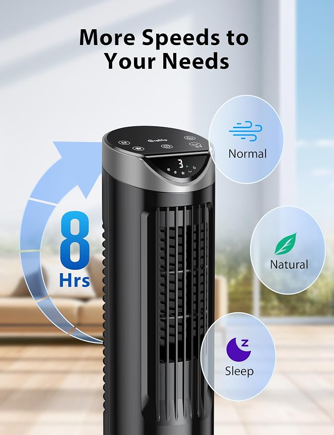 Grelife 13" Electronic Tower Fan - Image 5